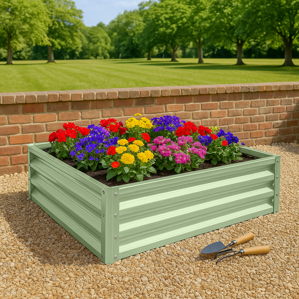 60cm x 60cm Square Galvanised Steel Raised Garden Bed