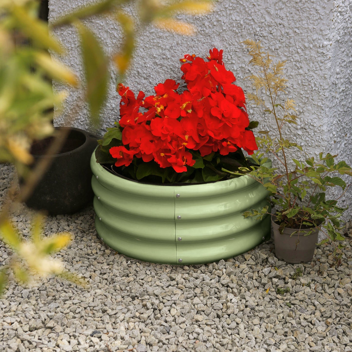 60cm x 30cm Semicircular Galvanised Steel Raised Garden Bed