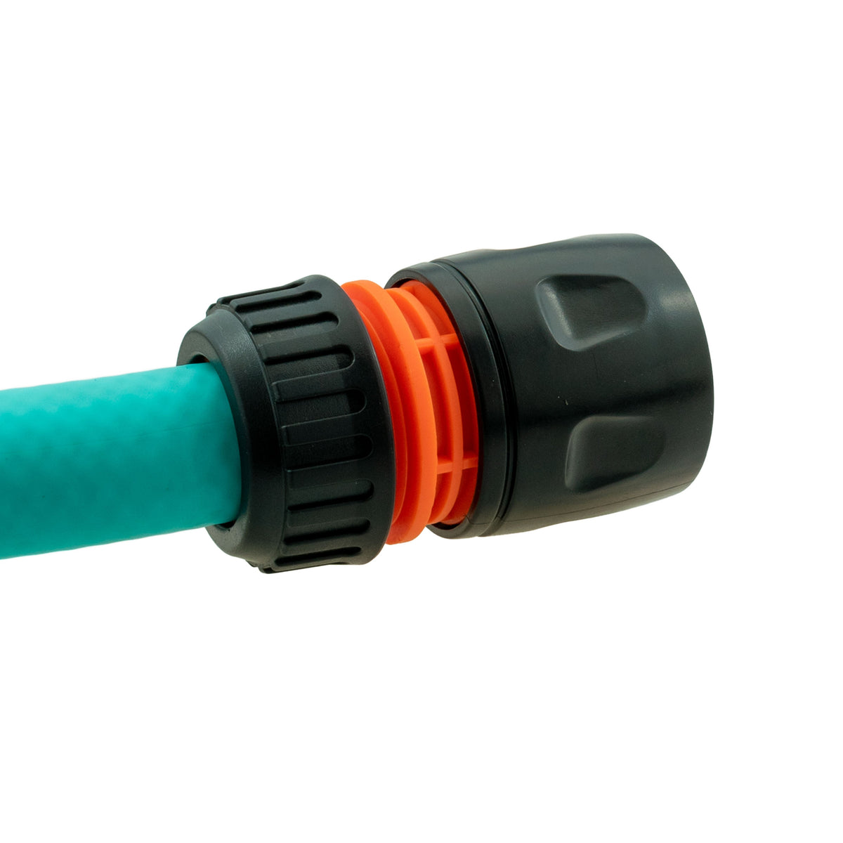 Female Hose Connector, 1/2" or 5/8" Hose, Black/Orange