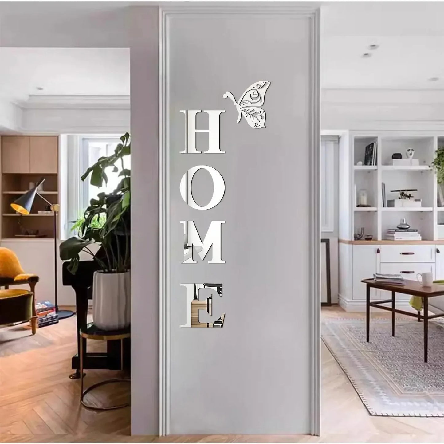 HOME Home Logo 3D Mirror Wall Sticker, Entrance Decoration