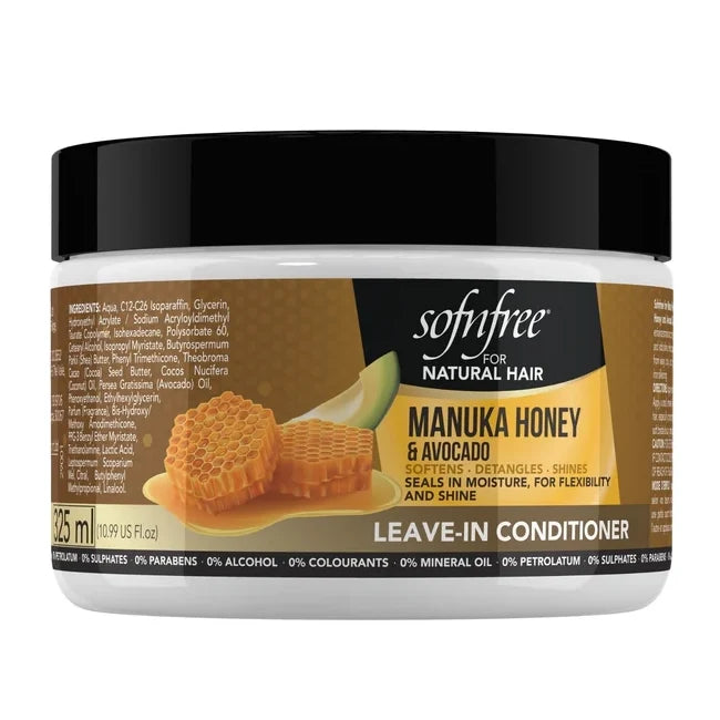 Sof n Free Sofn'free Manuka Honey & Avocado Leave-In Conditioner | Intense Hydration & Frizz Control for All Hair Types 325ml