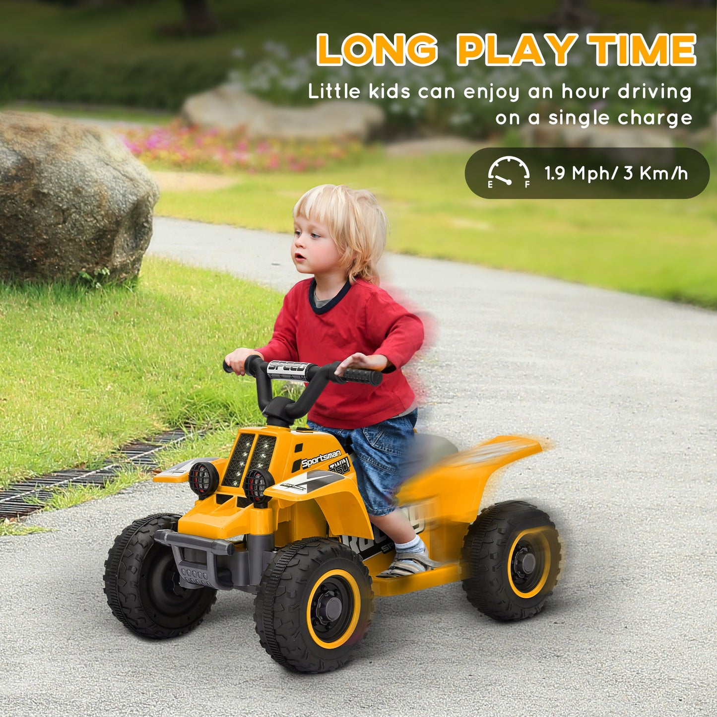 AIYAPLAY 6V Electric Quad Bike for Kids w/ Forward Backward