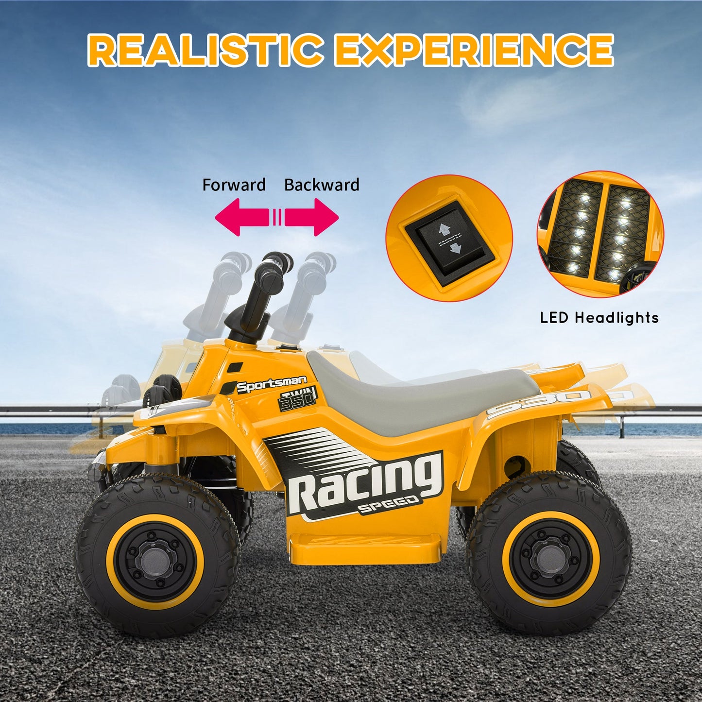 AIYAPLAY 6V Electric Quad Bike for Kids w/ Forward Backward