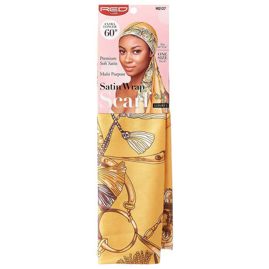 Red by Kiss Satin Wrap Scarf (HQ127) Gentle Hair Protection & Frizz Control for All Hair Types, Versatile Size