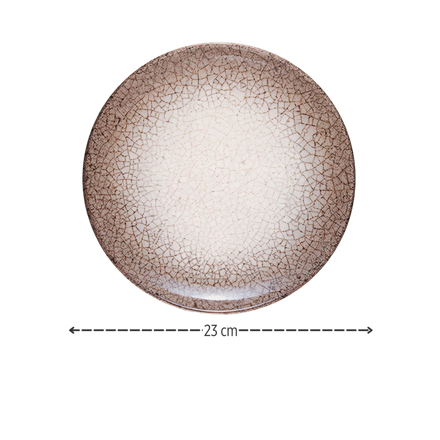 Porcelain Side Plate - Tresco Series, Brown - 23cm Diameter