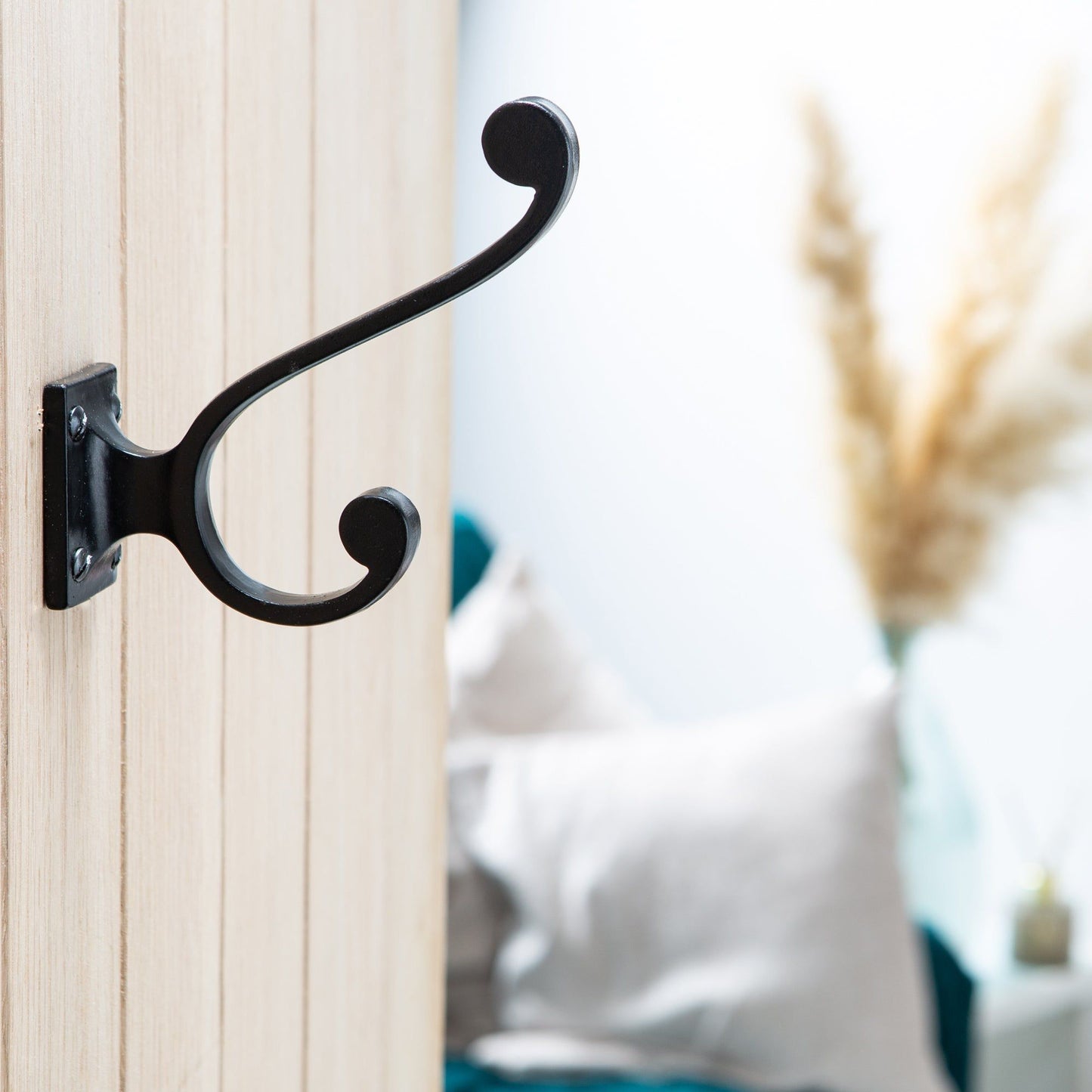 35mm x 105mm Black Square Back Hat & Coat Hook
