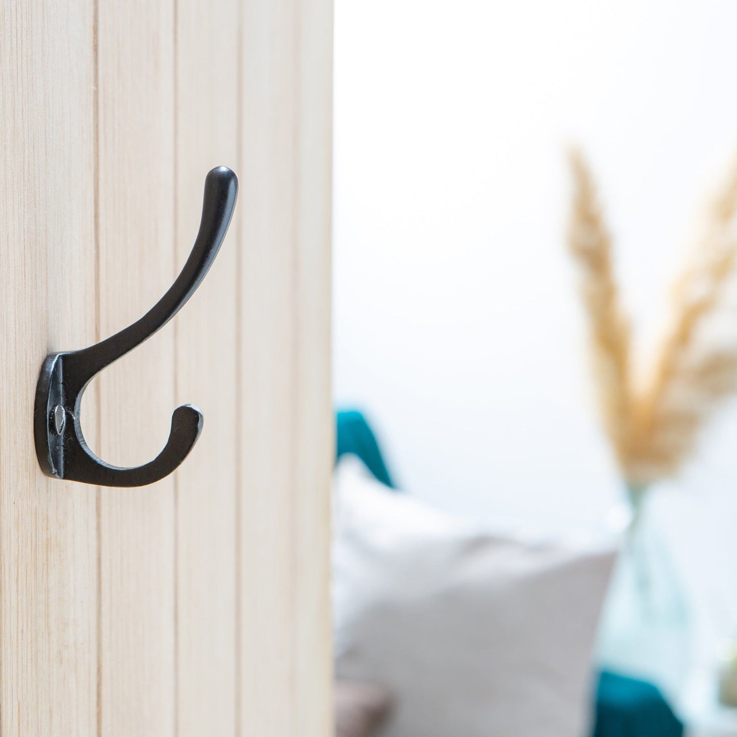 25mm x 80mm Black Hat & Coat Hook