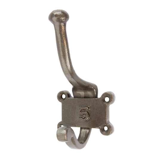 50mm x 115mm Grey Number 5 Hat & Coat Hook