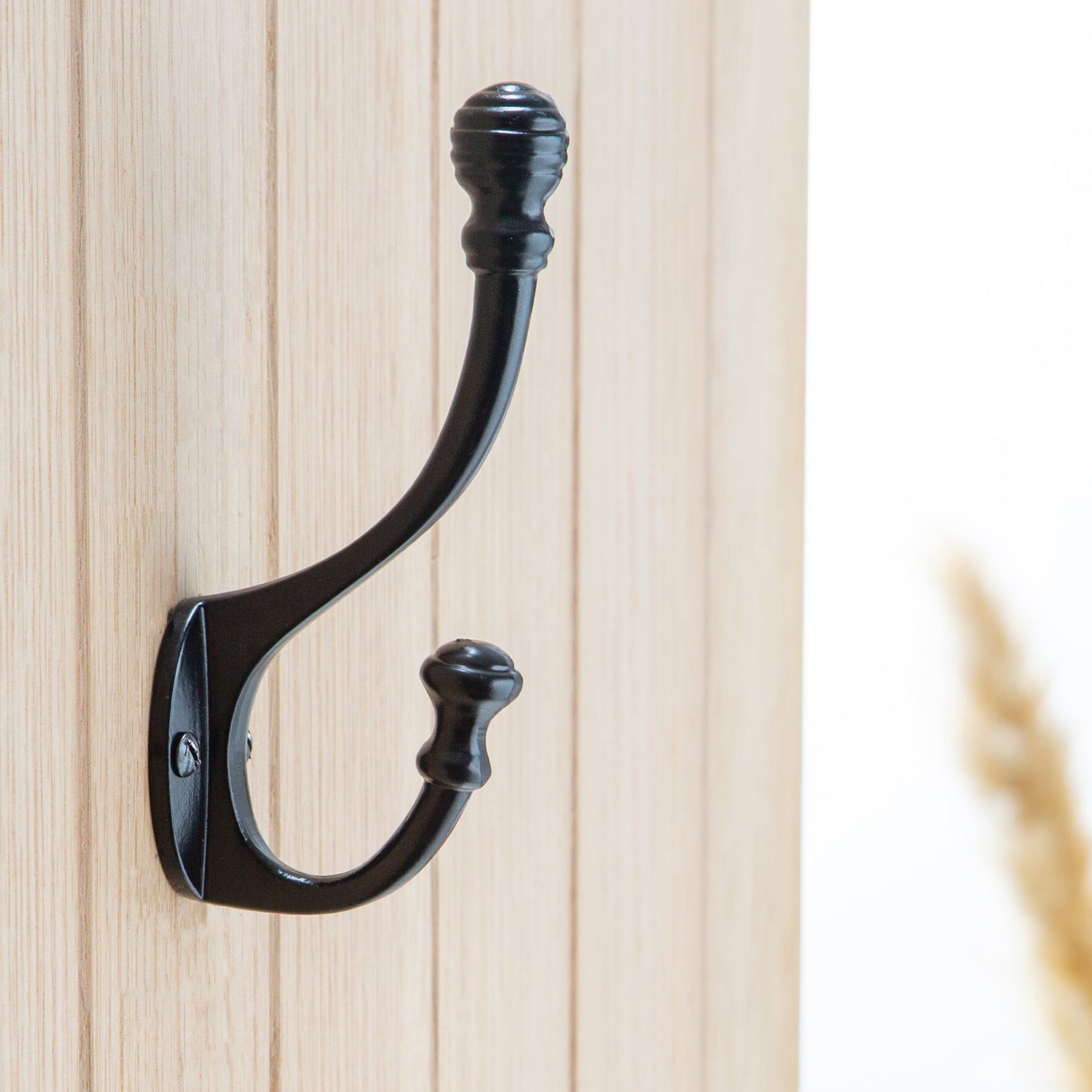 35mm x 135mm Black Ball End Hat & Coat Hook