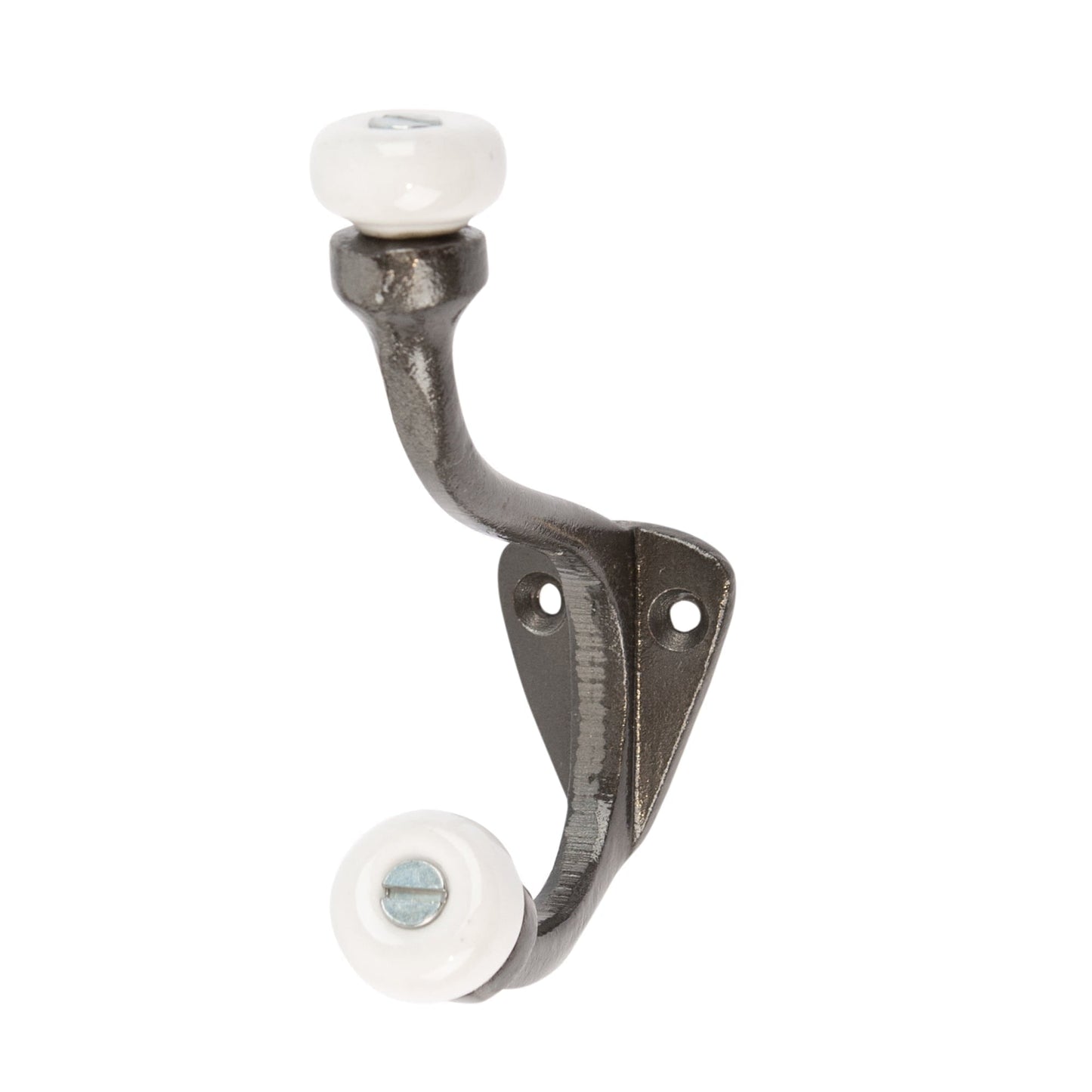 30mm x 105mm White Ceramic Ball Raw Hat & Coat Hook