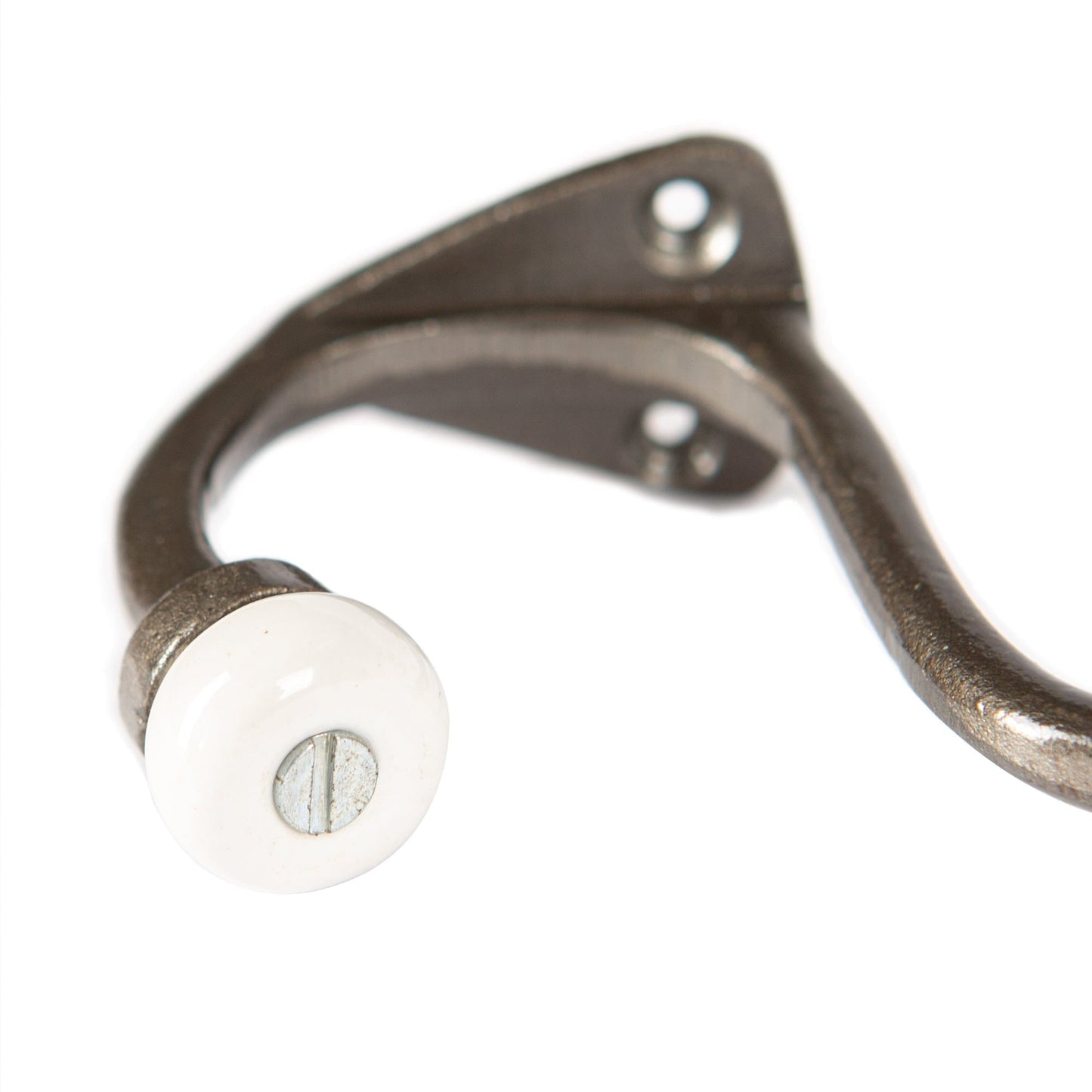 30mm x 105mm White Ceramic Ball Raw Hat & Coat Hook
