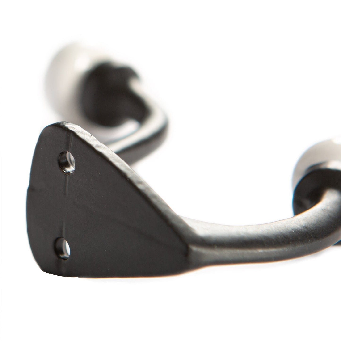 30mm x 105mm White Ceramic Ball Black Hat & Coat Hook