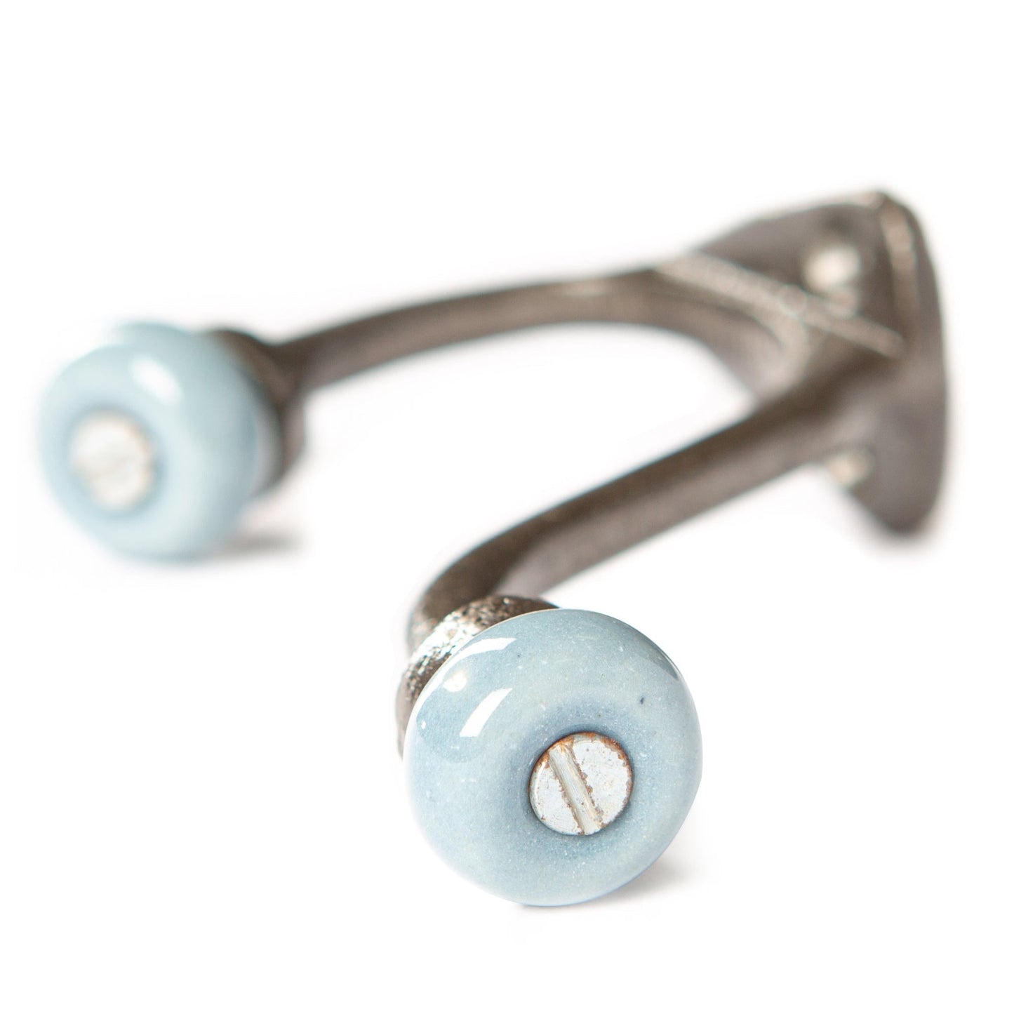 30mm x 105mm Grey Ceramic Ball Raw Hat & Coat Hook