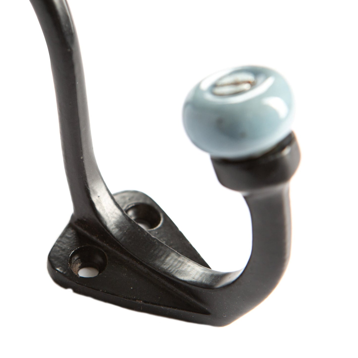 30mm x 105mm Grey Ceramic Ball Black Hat & Coat Hook