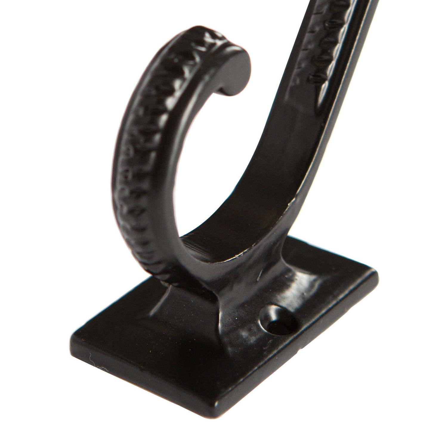 35mm x 100mm Black Square Back Scroll Hat & Coat Hook