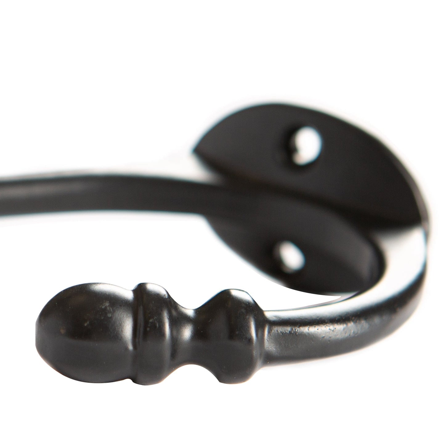 30mm x 140mm Black Ceramic Flower Hat & Coat Hook
