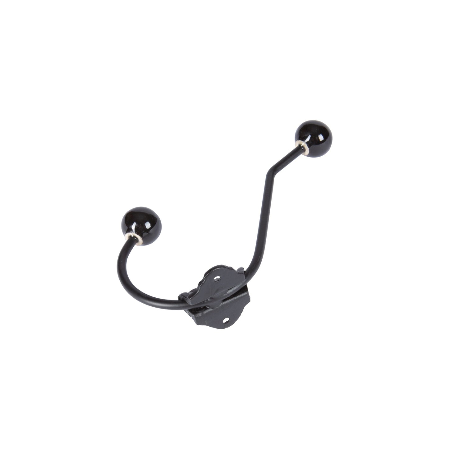 50mm x 180mm Black Ceramic Ball Hat & Coat Hook