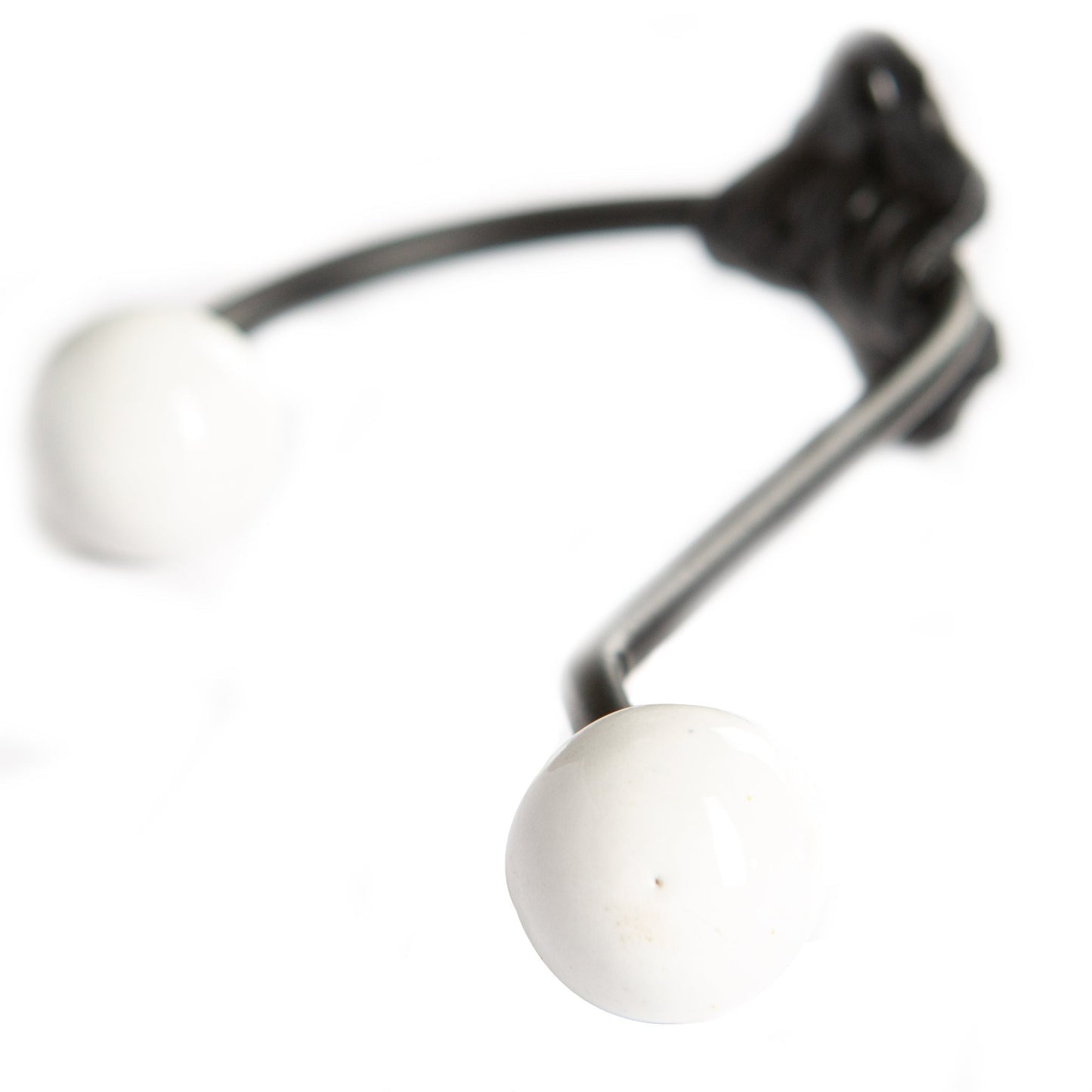 50mm x 180mm White Ceramic Ball Hat & Coat Hook