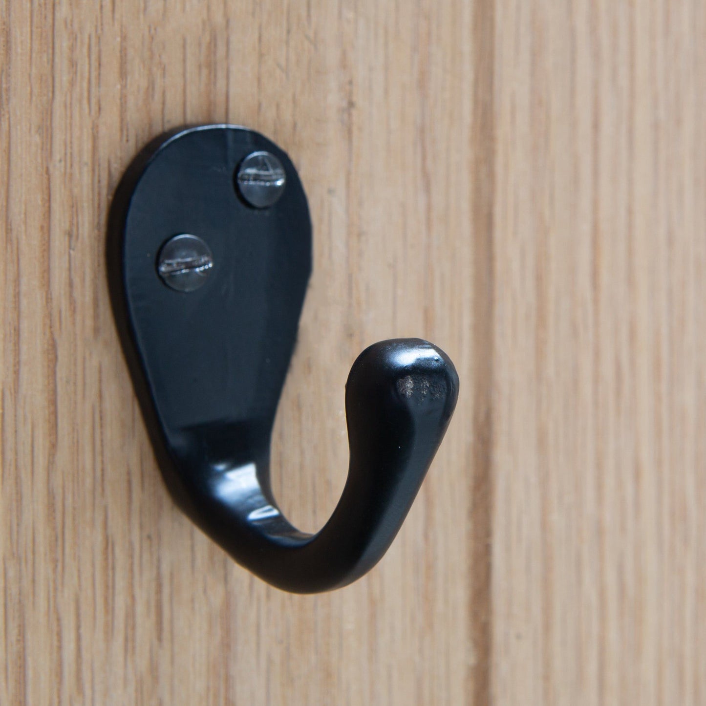 30mm x 55mm Black Narrow Single Robe Hook