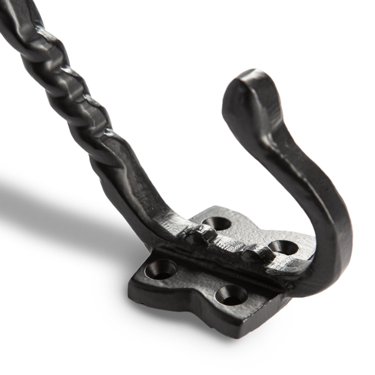 40mm x 125mm Black Twisted Scroll Hat & Coat Hook