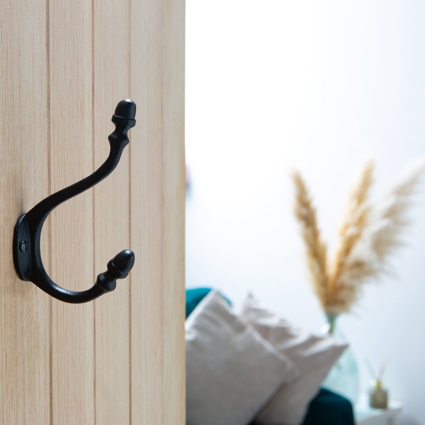 30mm x 135mm Black Antique Deco Hat & Coat Hook