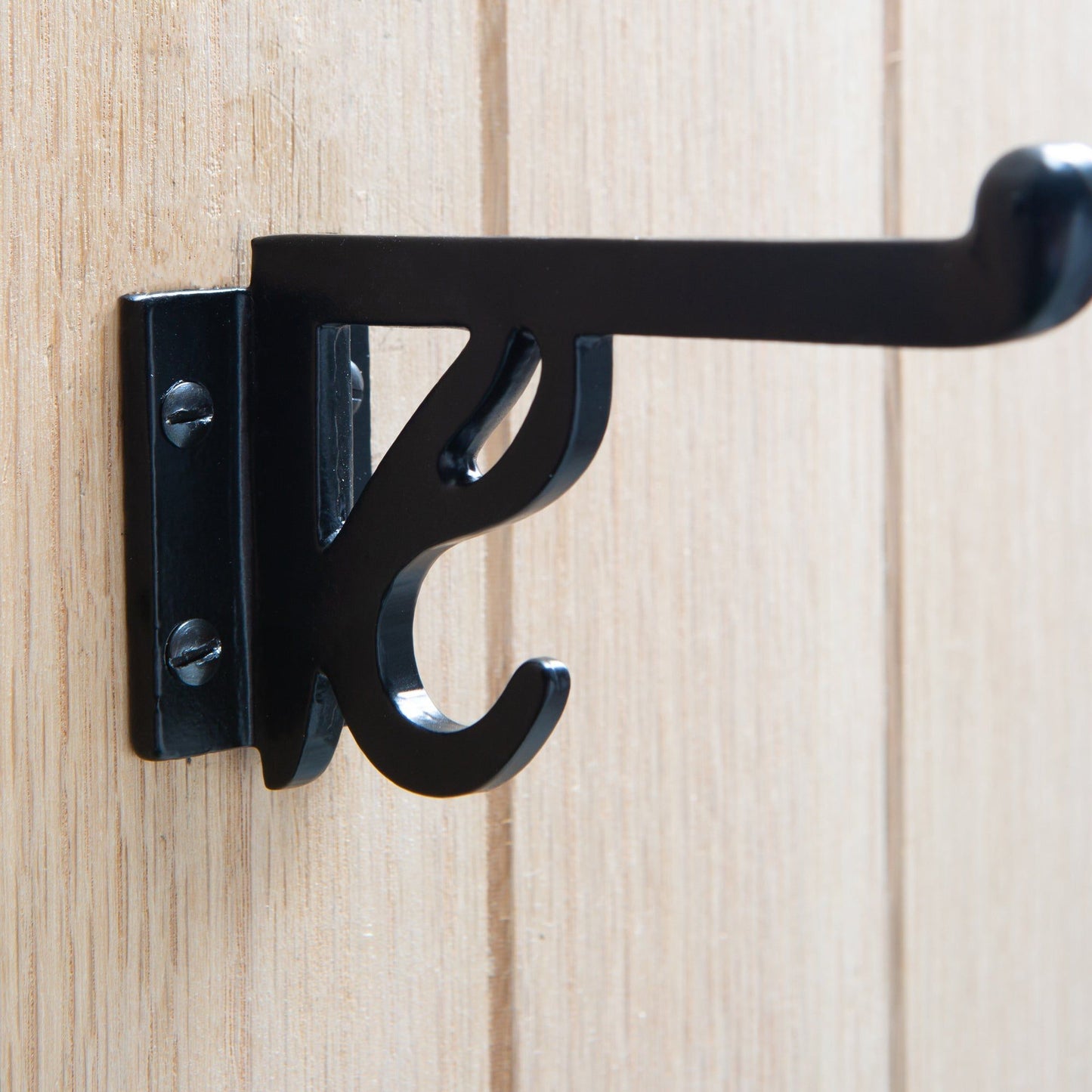 35mm x 70mm Black Ornate Flat Top Hat & Coat Hook