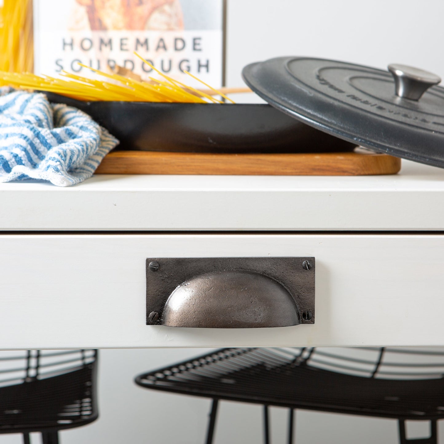 130mm x 50mm Rectangular Cabinet Cup Handle