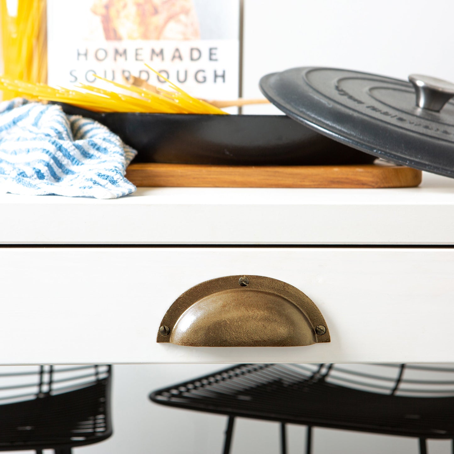 130mm x 50mm Curved Cabinet Cup Handle