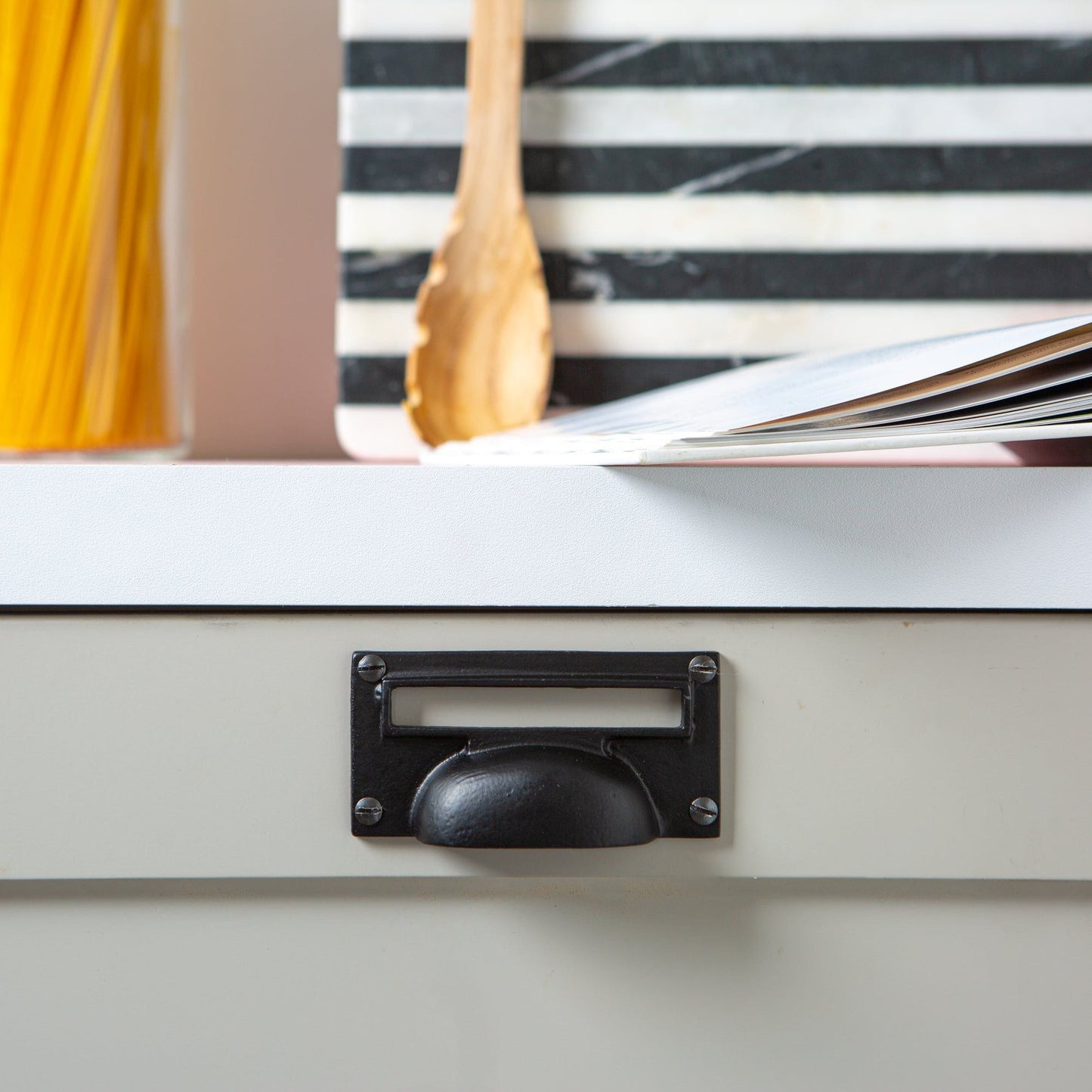 100mm x 50mm Filing Cabinet Cup Handle with Card Frame