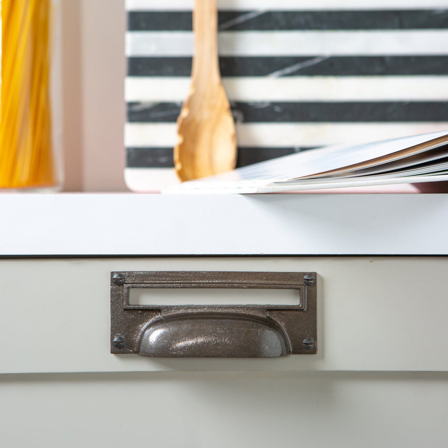 130mm x 50mm Filing Cabinet Cup Handle with Card Frame