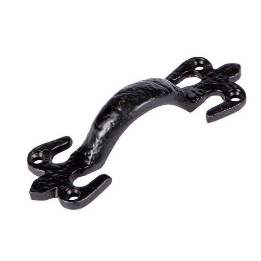 105mm Black Rustic Fleur De Lis Door Handle