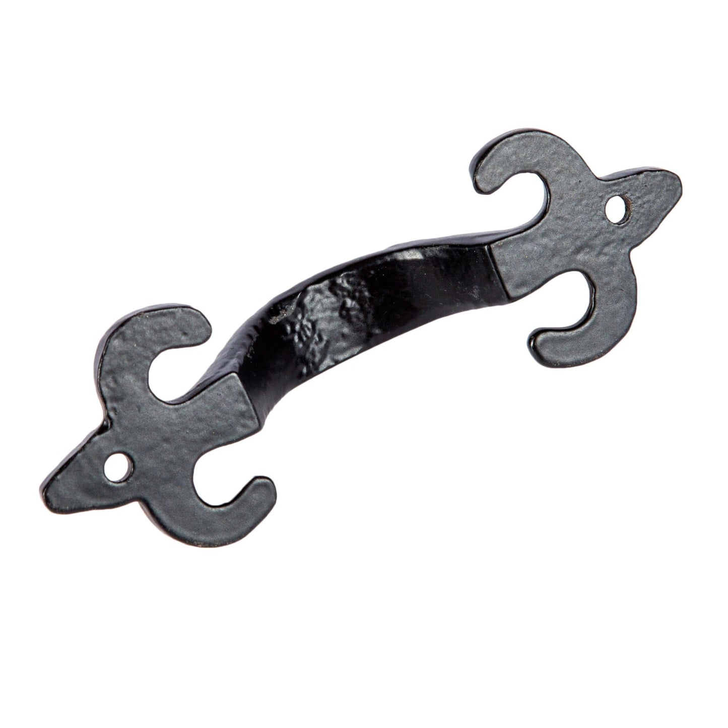 105mm Black Antique Fleur De Lis Door Handle