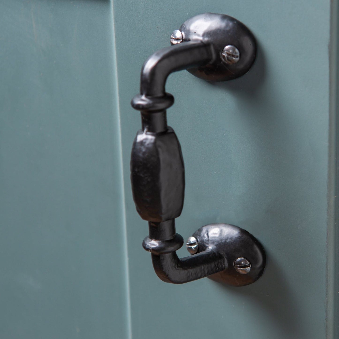 115mm Black Offset Wrought Iron Door Handle