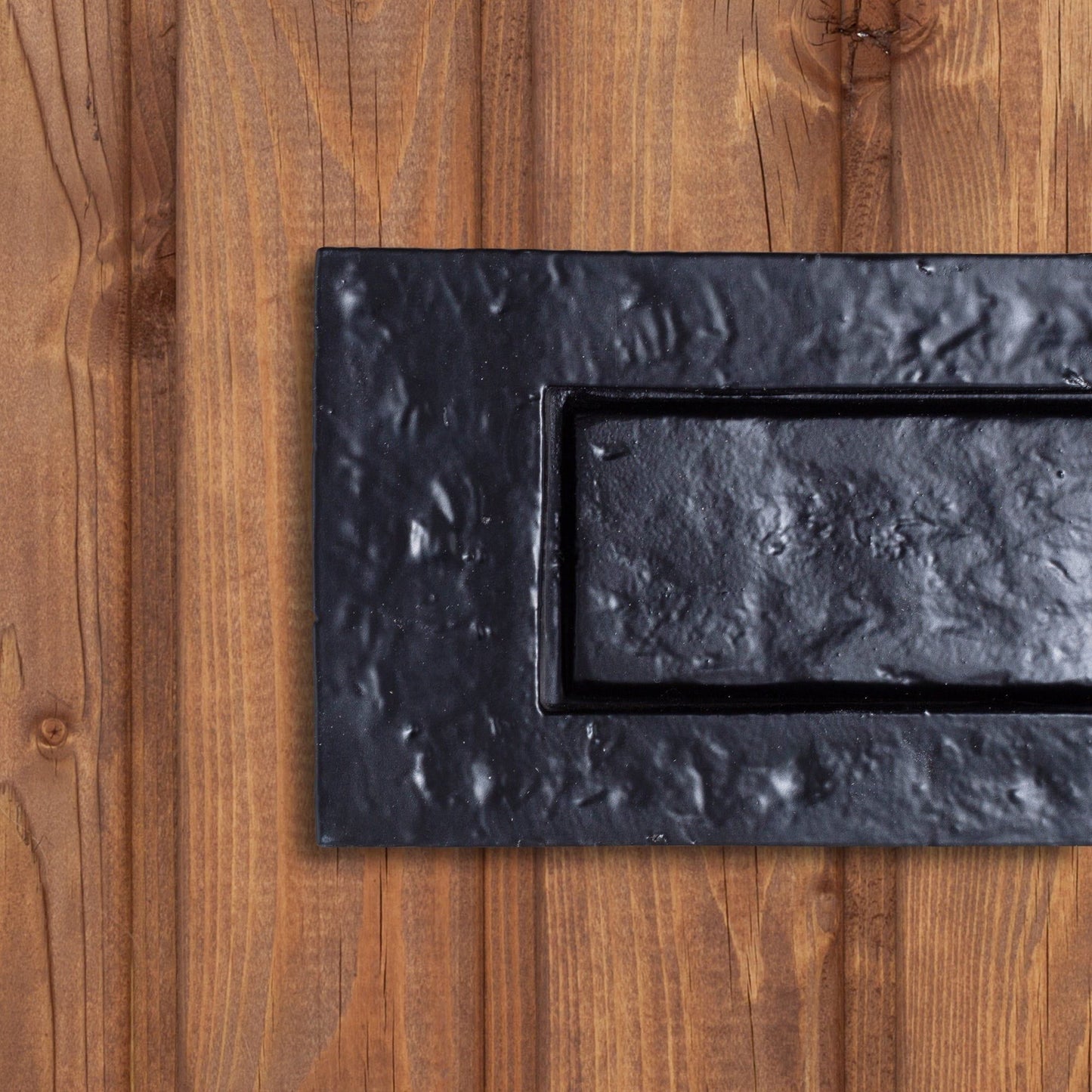 340mm x 100mm Black Rustic Letter Plate