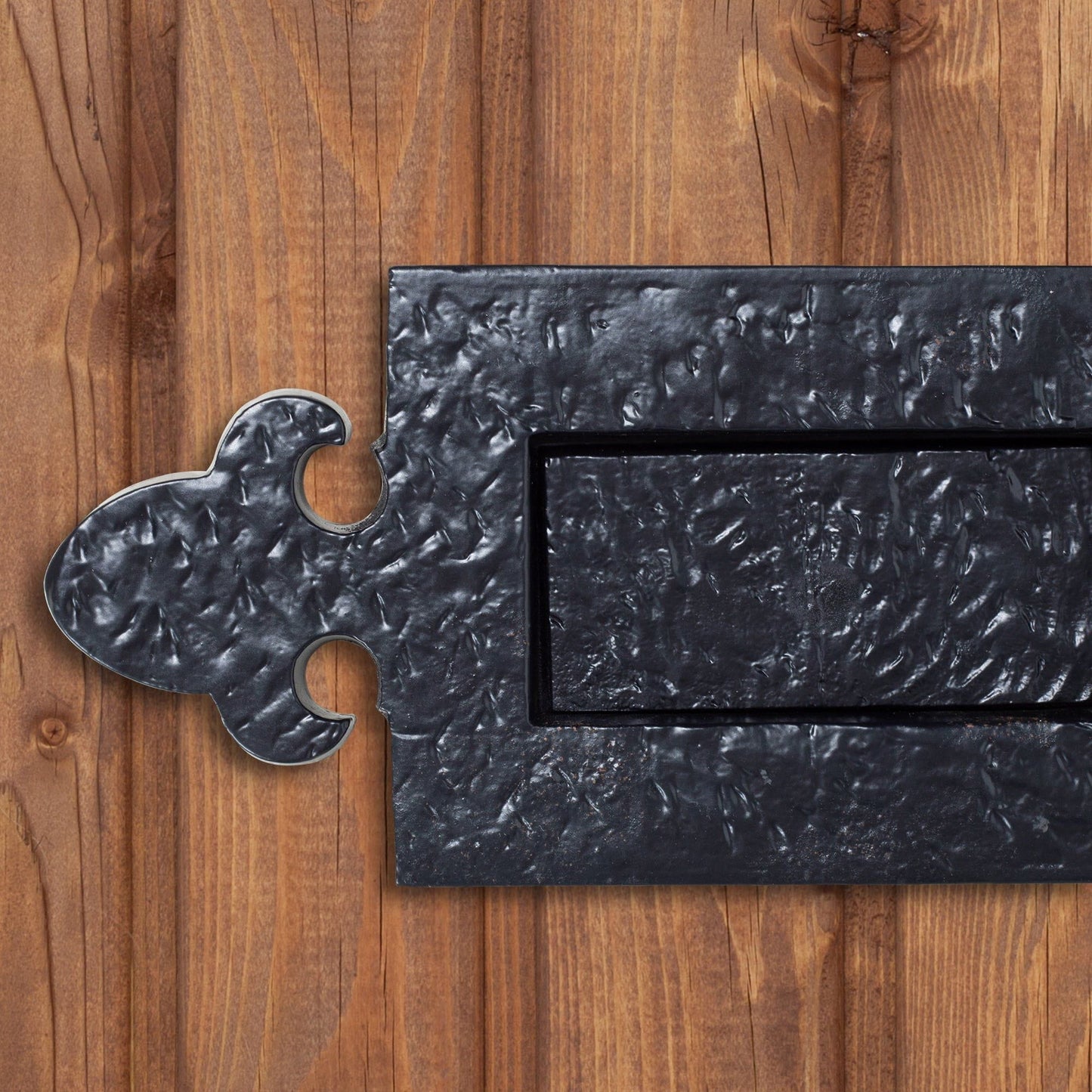 345mm x 105mm Black Fleur De Lis Letter Plate