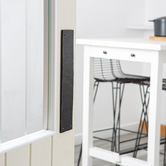 65mm x 295mm Black Rustic Door Push Plate