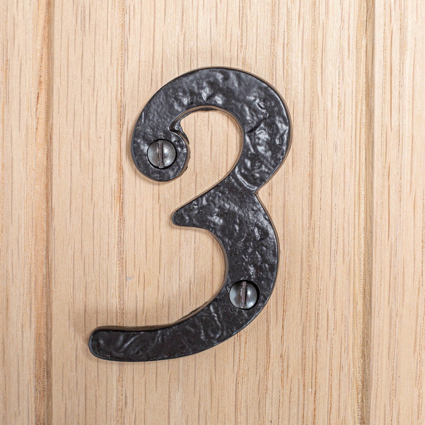 80mm Black Rustic Iron House Number 3