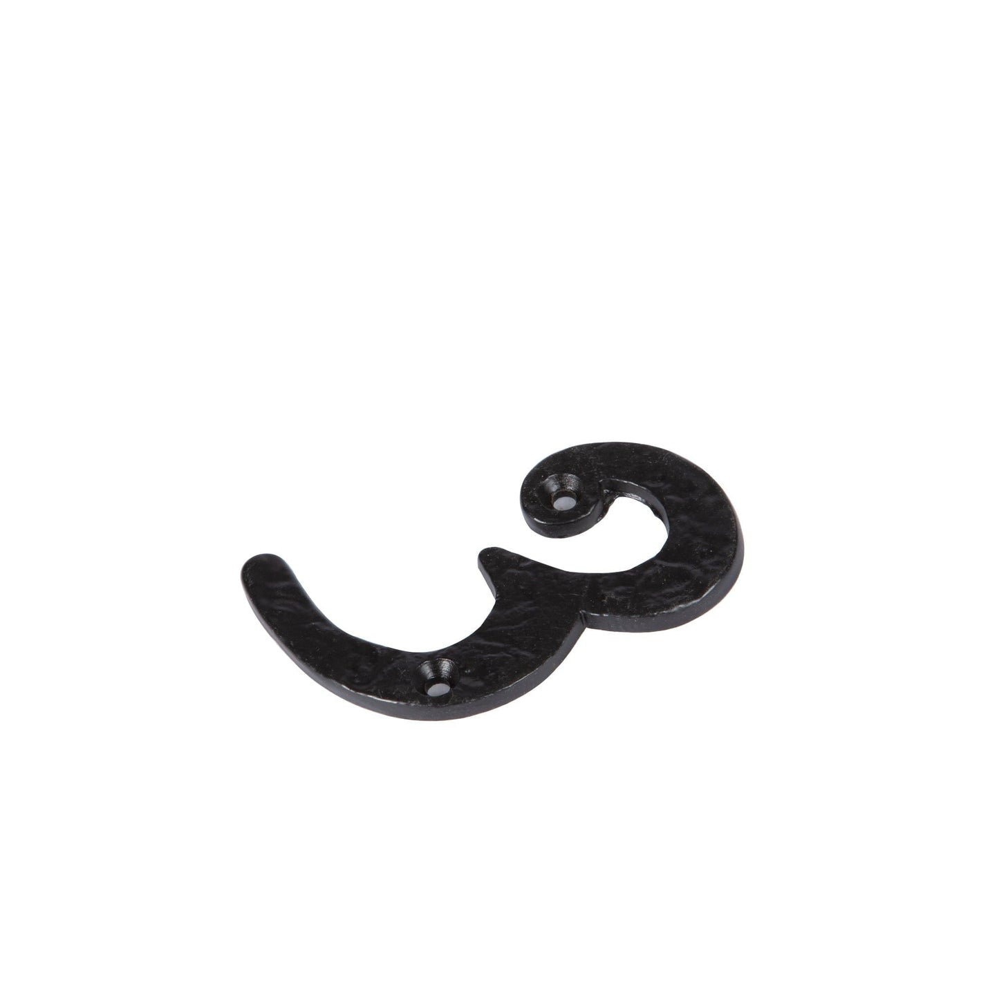 80mm Black Rustic Iron House Number 3