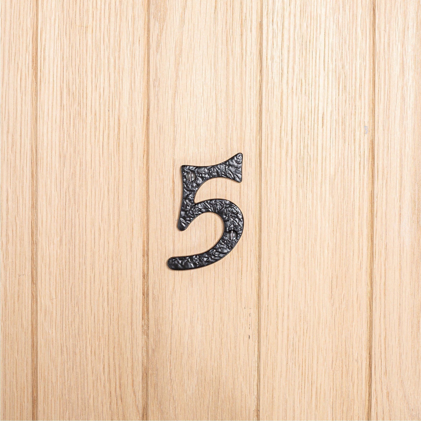 80mm Black Rustic Iron House Number 5
