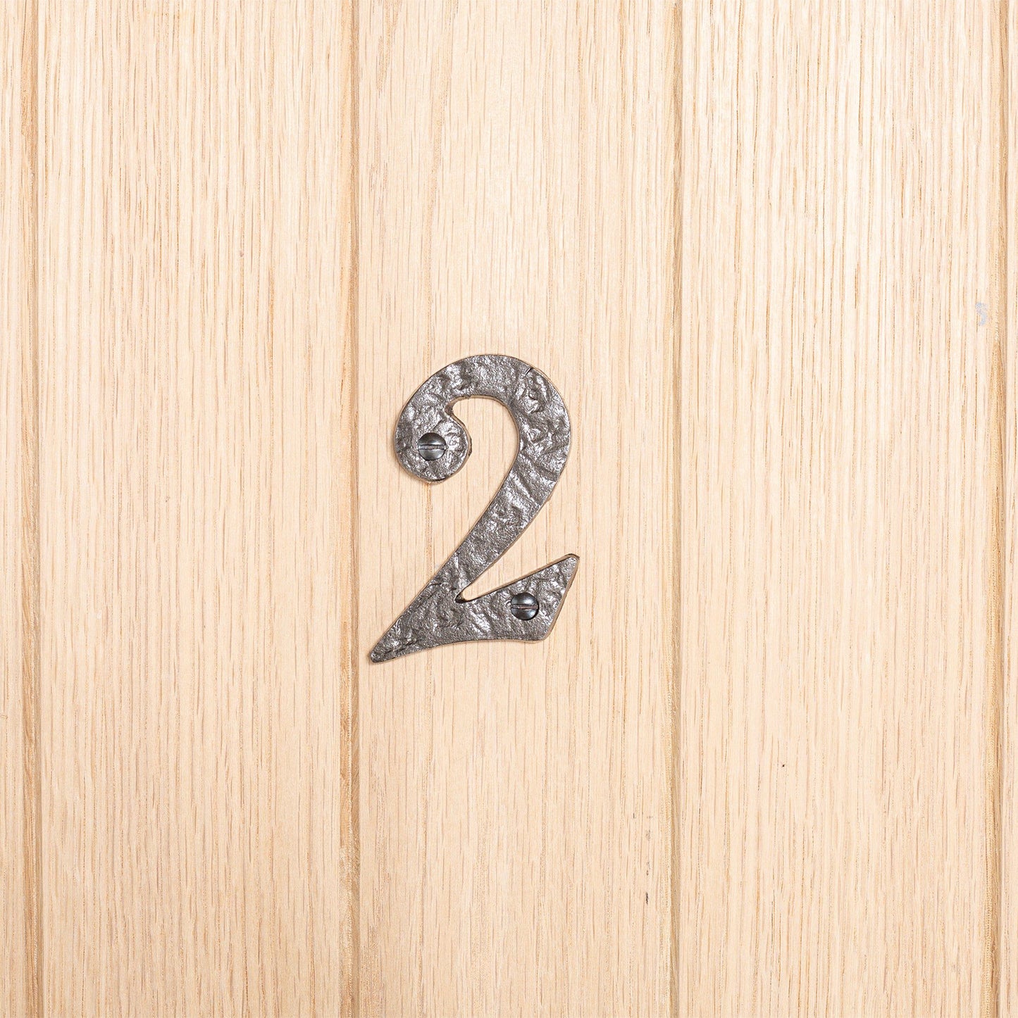 80mm Black Rustic Iron House Number 2