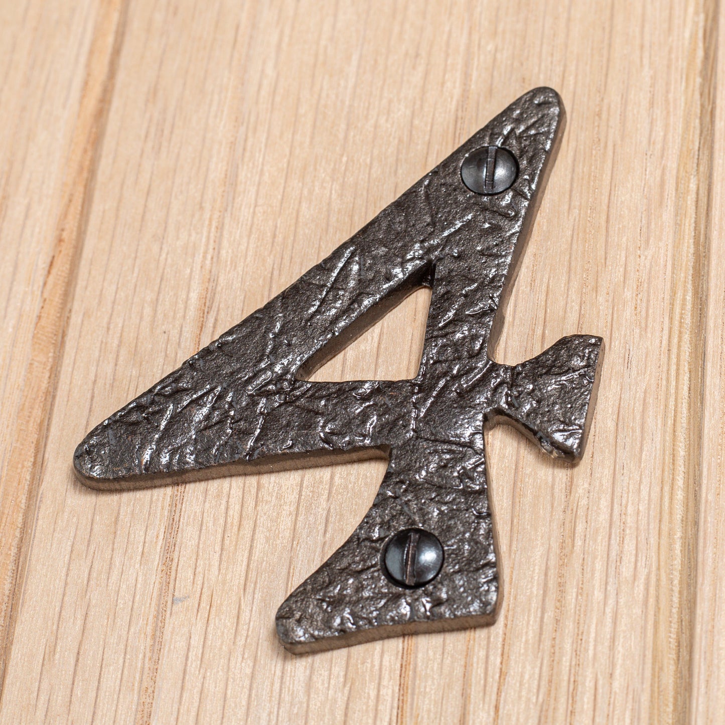 80mm Black Rustic Iron House Number 4