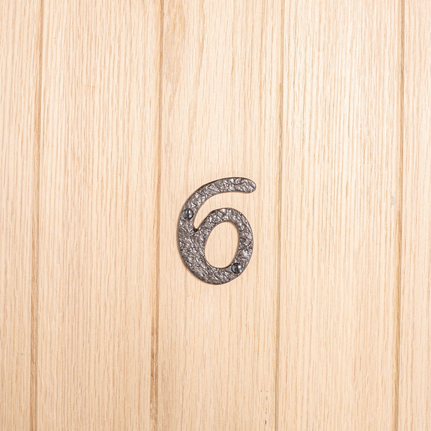 80mm Grey Rustic Iron House Number 6