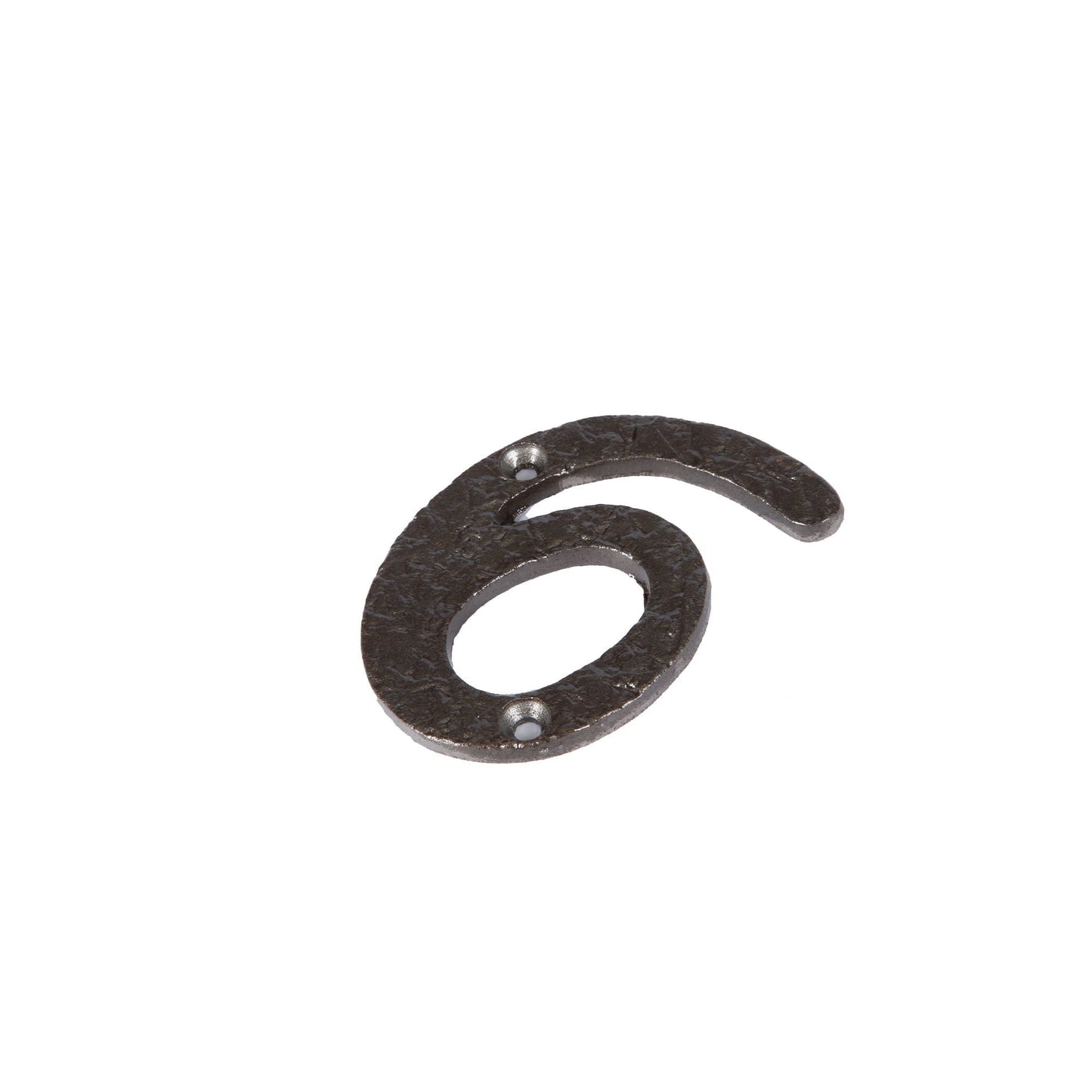 80mm Grey Rustic Iron House Number 6