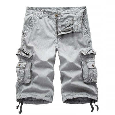 Men's Cotton Cargo Shorts Spring Summer Men Army Military Tactical Homme Shorts Multi-Pocket