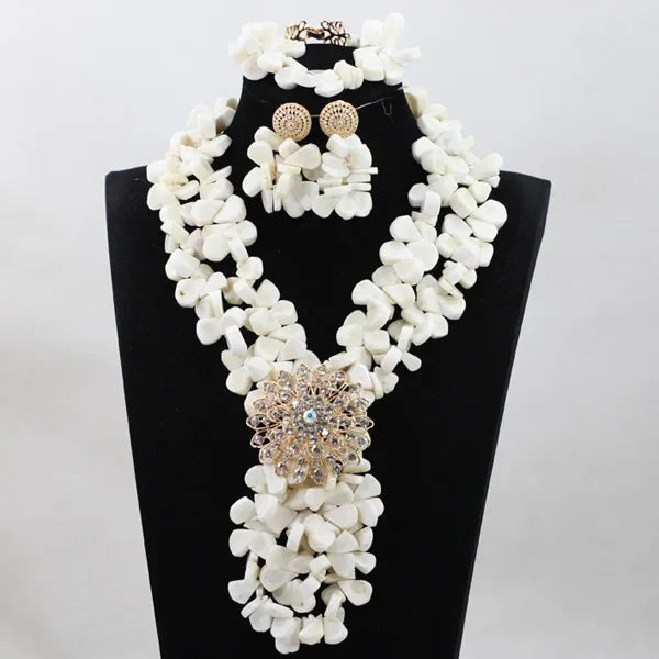 Fabulous African Beads Jewellery Latest Coral Necklace Set