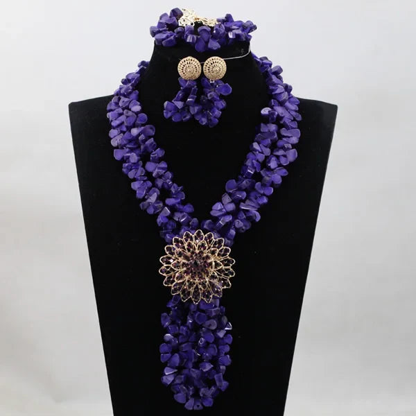 Fabulous African Beads Jewellery Latest Coral Necklace Set