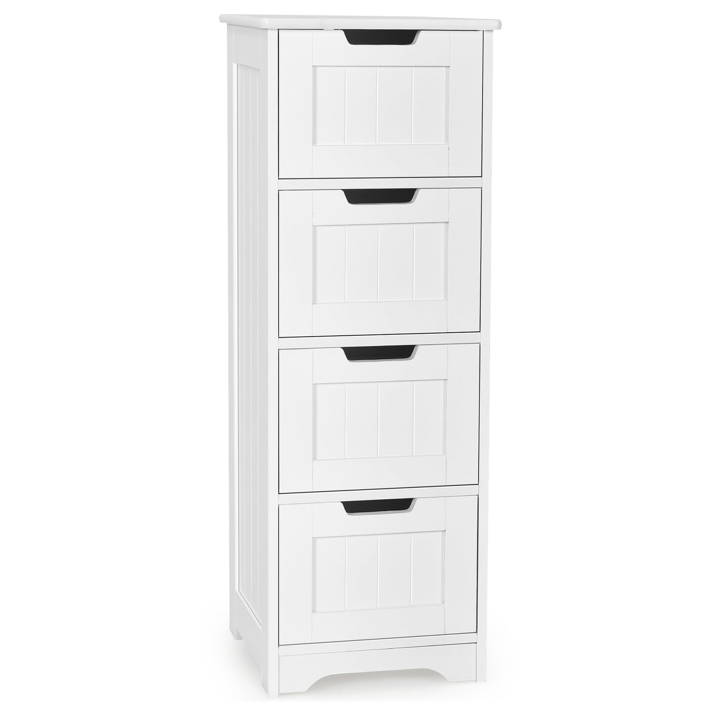 Floor Storage Cabinet Freestanding Bathroom Cabinet with 4 Drawers-Black