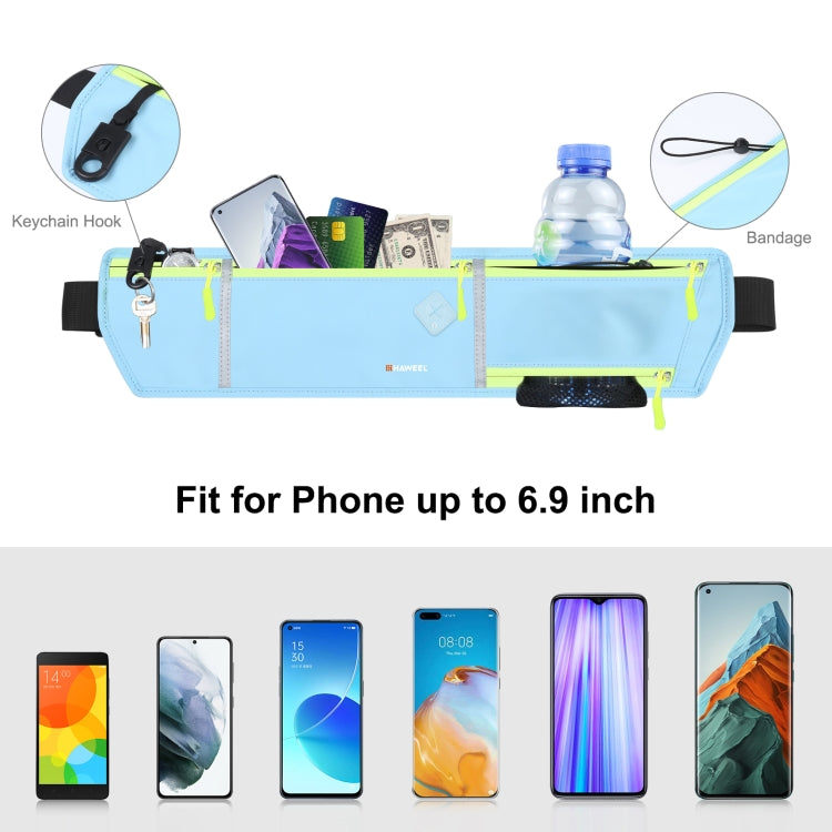 HAWEEL Running Belt Waist Fanny Pack Bag Sports Waterproof Waist Phone Pocket(Blue)