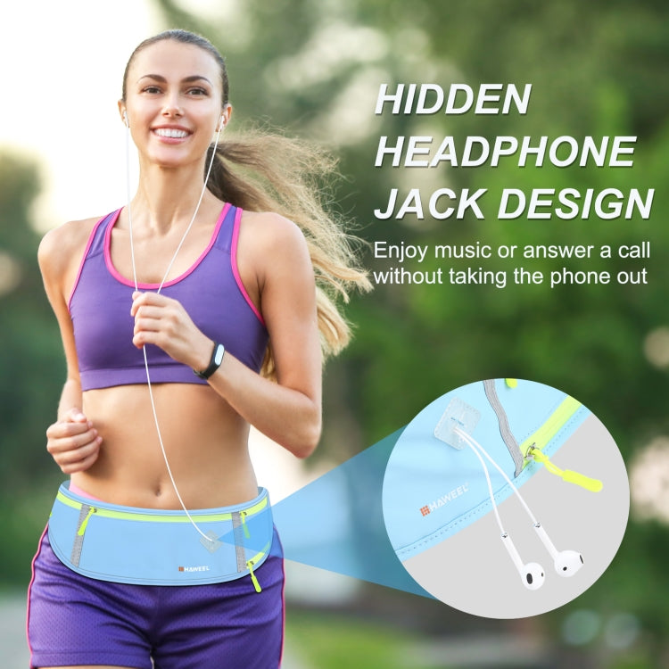 HAWEEL Running Belt Waist Fanny Pack Bag Sports Waterproof Waist Phone Pocket(Blue)