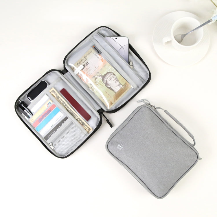 HAWEEL Passport Wallet Document Organizer Credit Cards Case Bag with Handle (Black)